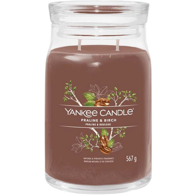 YANKEE CANDLE Signature üveg 2 kanóc Praline & Birch 567 g (5038581128832)