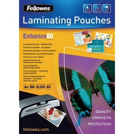 FELLOWES laminálógéphez fényes, öntapadó meleglamináló fólia 80 mikron, A4 (IFW53022) (IFW53022)
