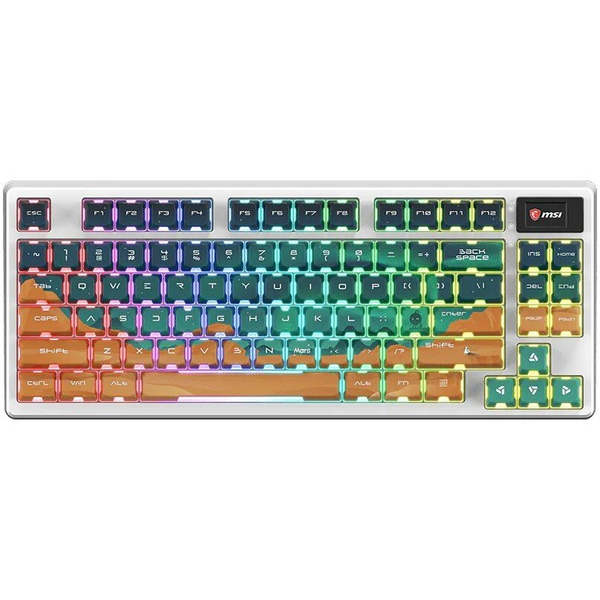 MSI FORGE GK600 TKL WIRELESS MARS tastatur Spil USB + Bluetooth QWERTY US International Flerfarvet