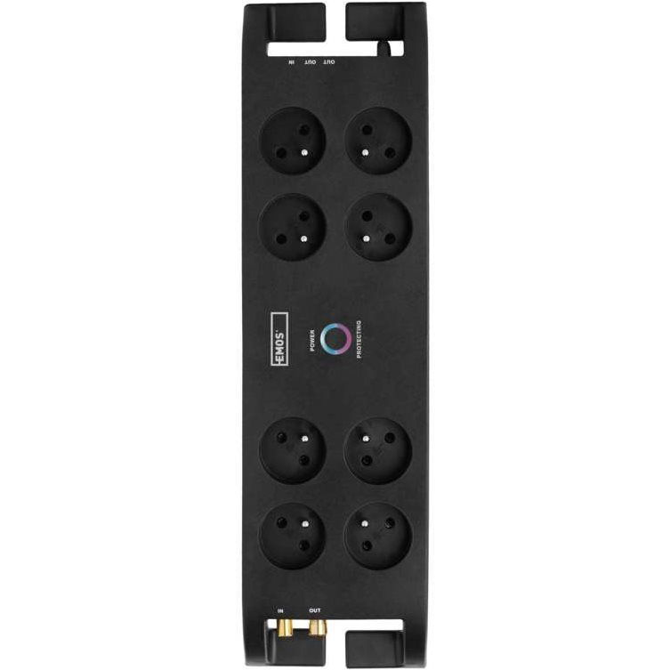 EMOS Túlfeszültségvédő, 8 csatlakozóaljzat, 3m, fekete (1909480300)