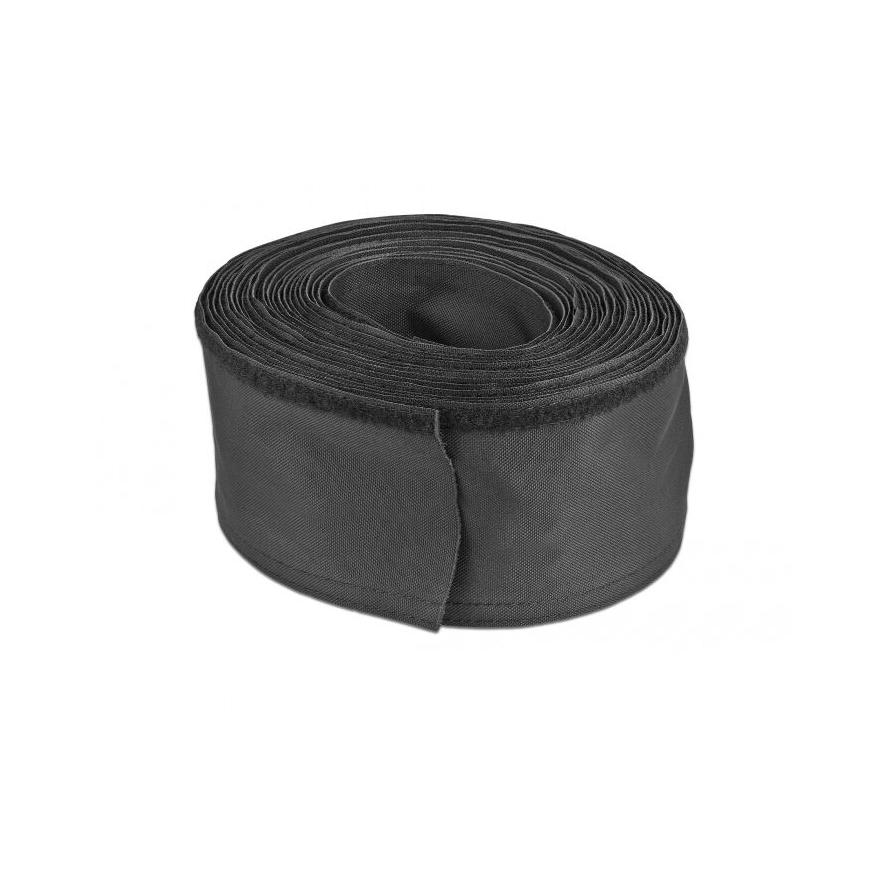 Delock Szőtt tépőzáras karmantyú 10 m x 30 mm-es, fekete (19216)