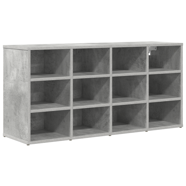Cipőszekrény polcokkal tárolóval Beton szürke 52.5 x 30 x 50 cm Faanyag