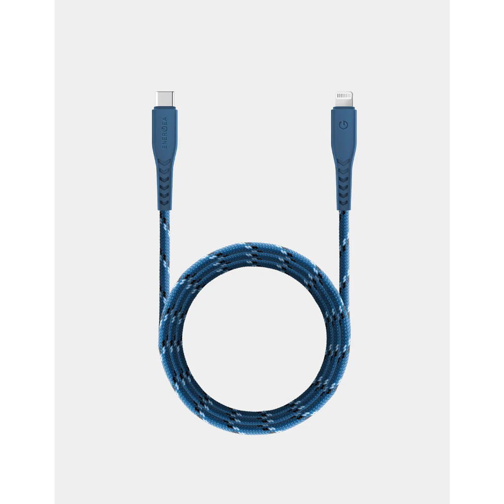 Energea Nyloflex C94 USB-C apa - Lightning apa 2.0 Adat és töltő kábel 1.5m - Kék (CBL-NFCL-BLU150)