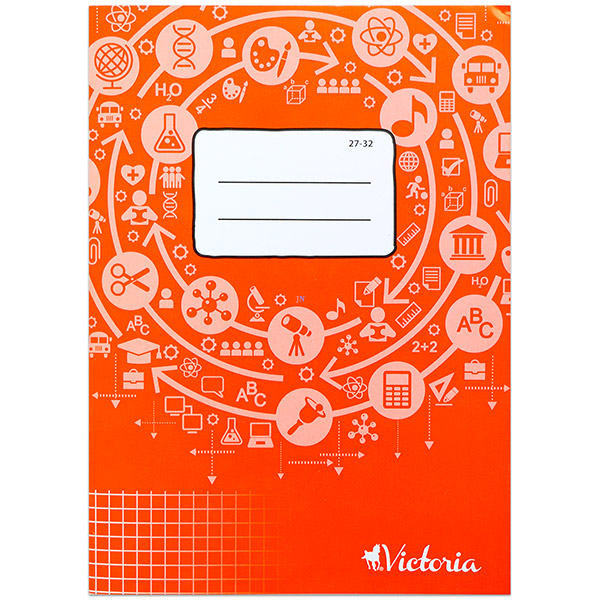 Victoria 32 lapos A5 négyzetrácsos füzet - Piros (ISVF2732U)