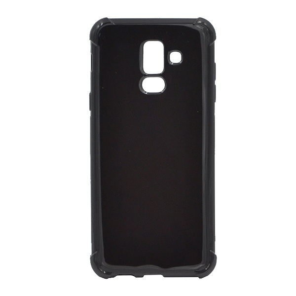 Szilikon telefonvédő (közepesen ütésálló, légpárnás sarok, fényes) FEKETE [Samsung Galaxy A6+ (2018) SM-A605F] (5996457779178)