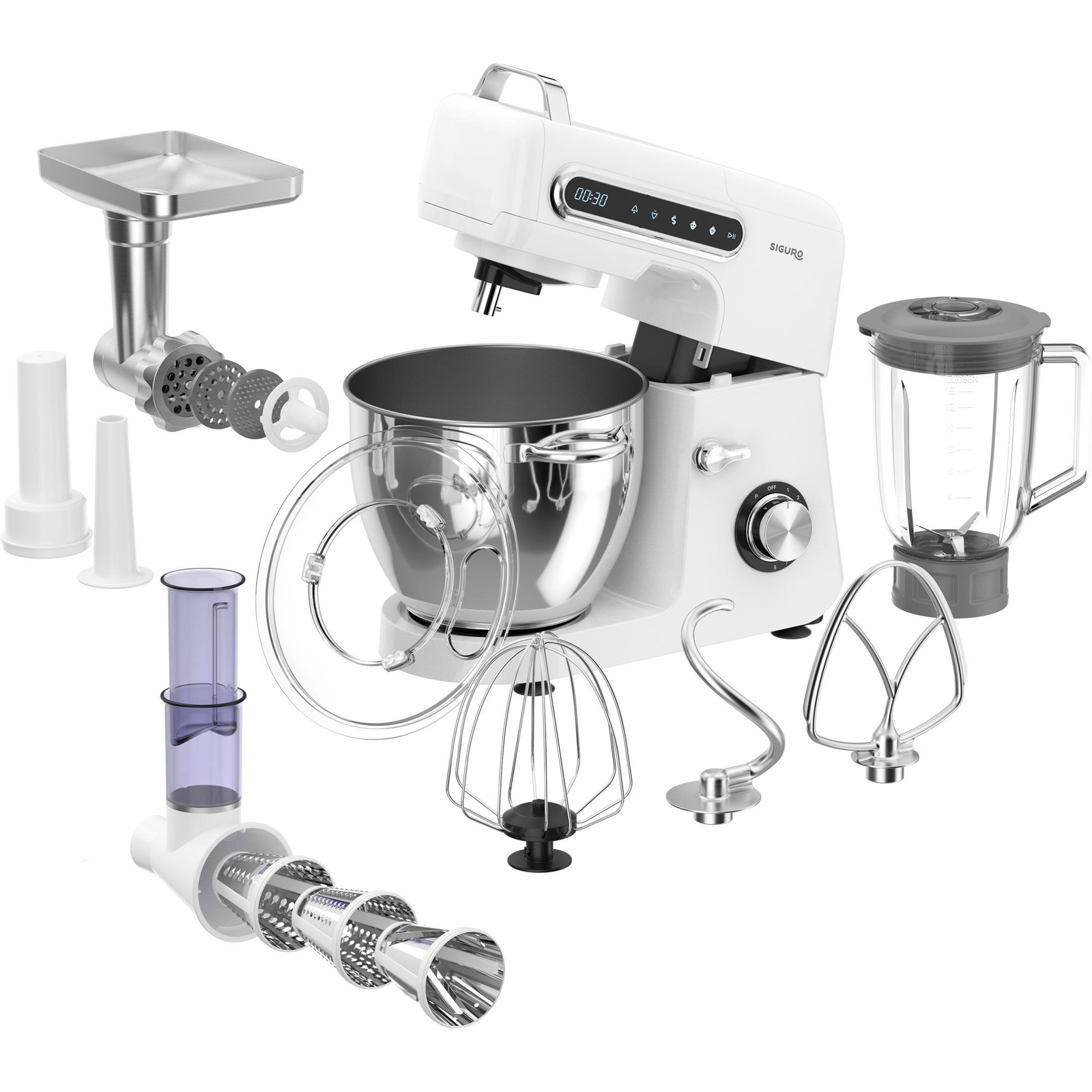 Siguro KM-M350 Kitchen Machine Maxi Konyhai Robotgép 1800W Fehér (SGR-KM-M350W)
