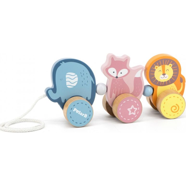 Fa húzhatós bébijáték (kisállatok)