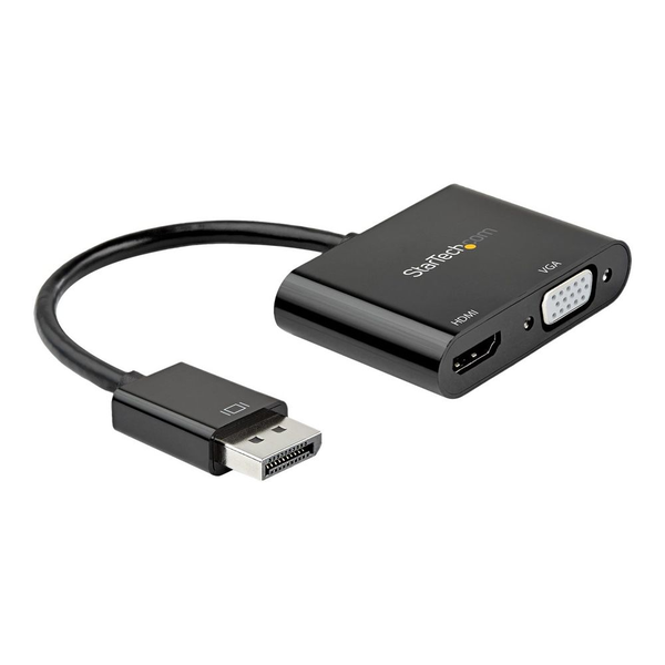 StarTech.com DP2VGAHD20 videokabel adapter DisplayPort HDMI + VGA (D-Sub) Sort