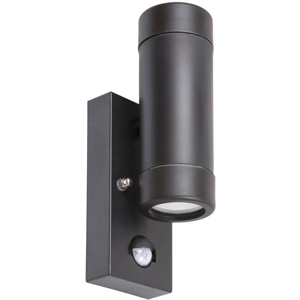 Rabalux kültéri szenzoros fali lámpa, 2×GU10, 10 W, 230 V, fekete, IP44 (91846)