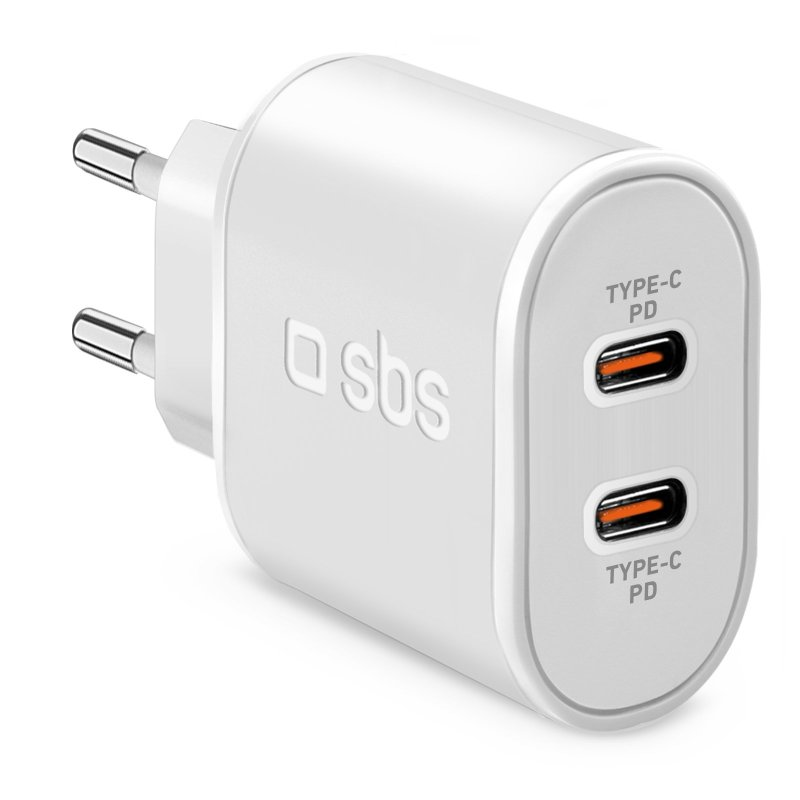 SBS TETRPD20CCW 2x USB Type-C Hálózati töltő - Fehér (20W) (TETRPD20CCW)