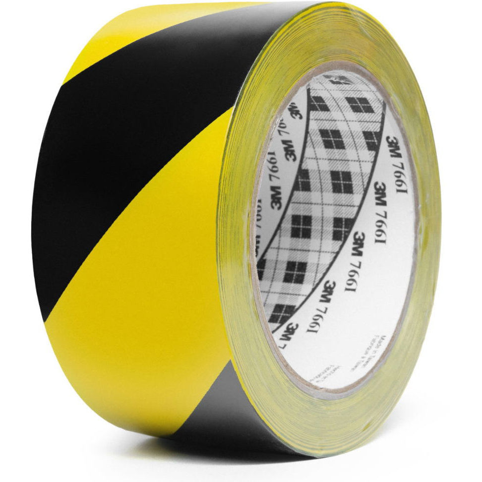 3M™ Marking PVC adhesive tape for safety marking 766i, 50 mm × 33 m, black-yellow (7100015263)