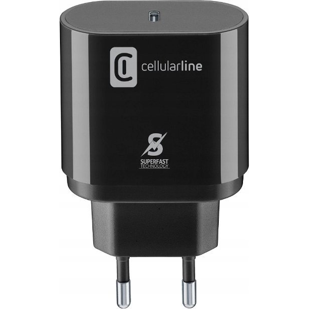 Cellularline ACHSMUSBCPD25WK mobiltelefon töltő Okostelefon Fekete Váltakozó áram Beltéri (ACHSMUSBCPD25WK)