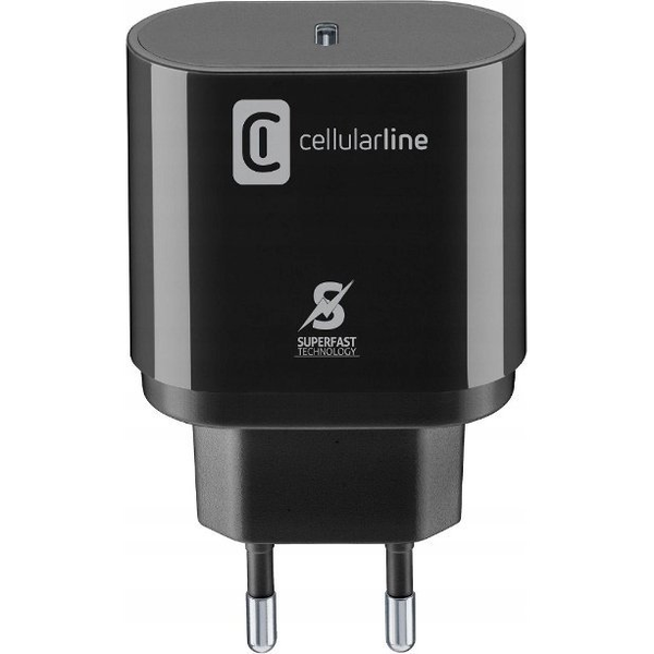 Cellularline ACHSMUSBCPD25WK зарядно за мобилни устройства Смартфон Черен Променлив ток (AC) На закрито
