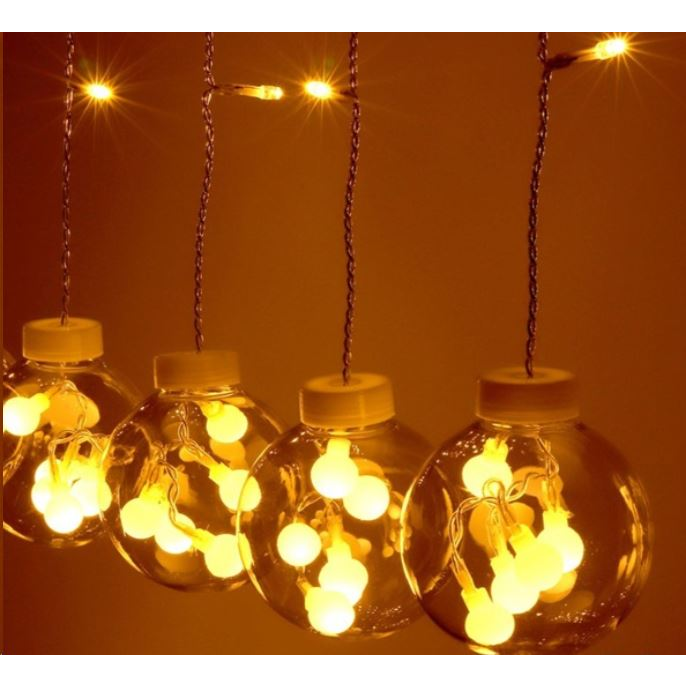 IRIS Gömb alakú 8 programos/2,5m/távirányítós/meleg fehér/12db LED-es USB-s fénydekoráció (312-03) (312-03)