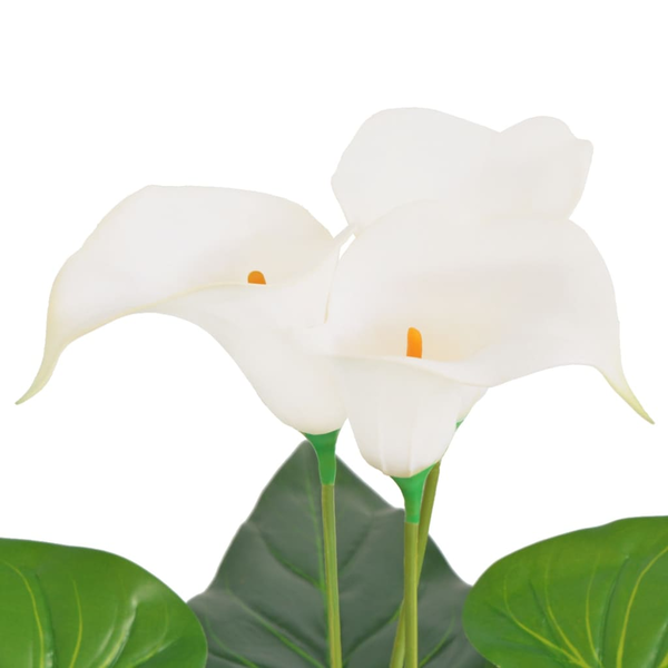 műkála liliom virágcseréppel 40 cm fehér