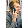 Samsung Galaxy S23 Ultra SM-S918, Пластмасов заден капак, силиконова вътрешна част, средно удароустойчив, със стойка, държач за карти, Wooze Transformer, черен/син (129111)