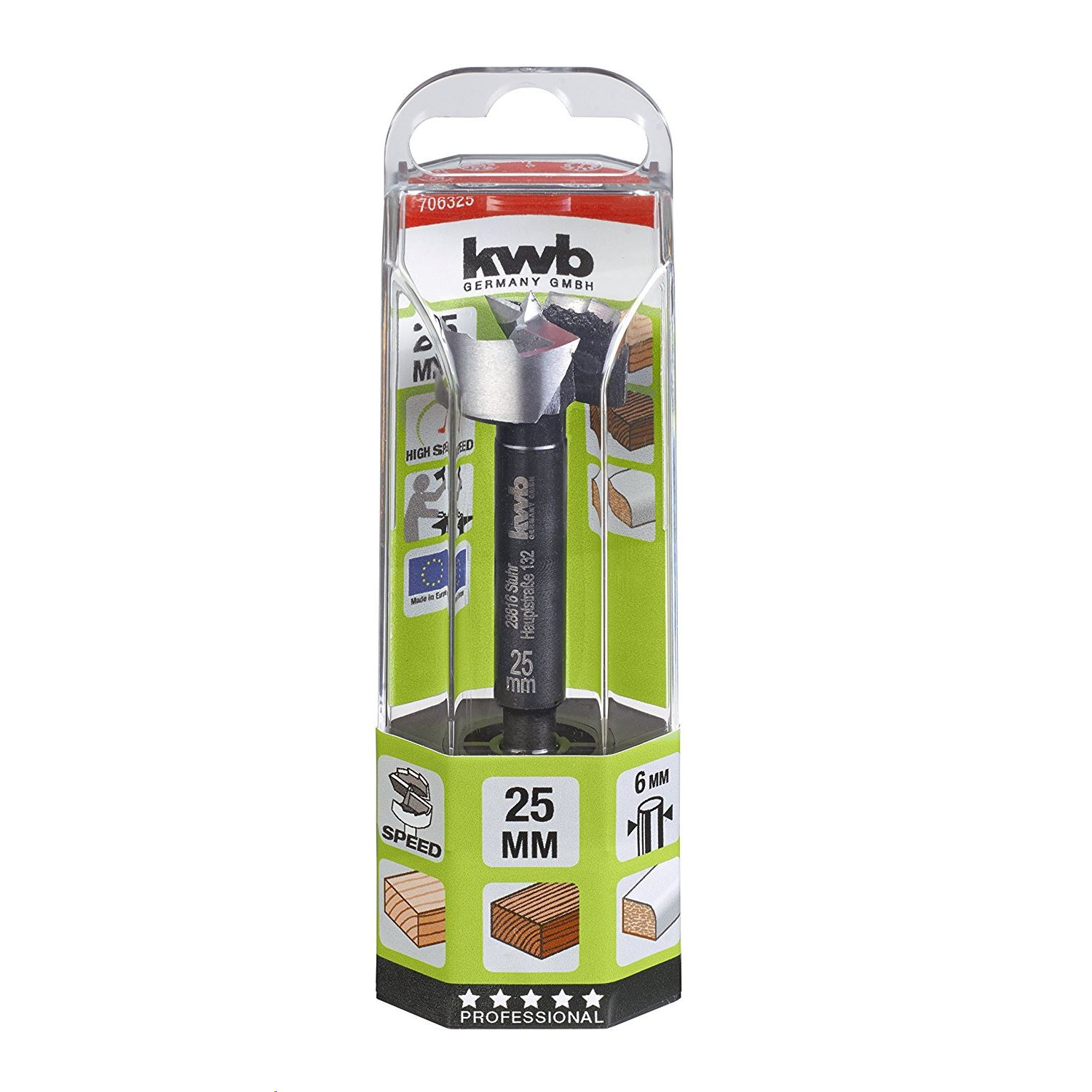 KWB PROFI AKKU TOP ENERGY SAVING 45% FORSTNER kivetőpánt süllyesztő, 25 mm (706325) (706325)