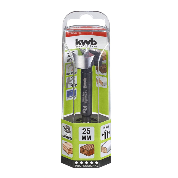KWB PROFI AKKU TOP ENERGY SAVING 45% FORSTNER kivetőpánt süllyesztő, 25 mm (706325)