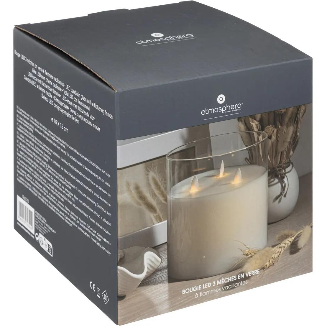 Atmosphera dekoratív LED gyertya üvegban (3560232703249)