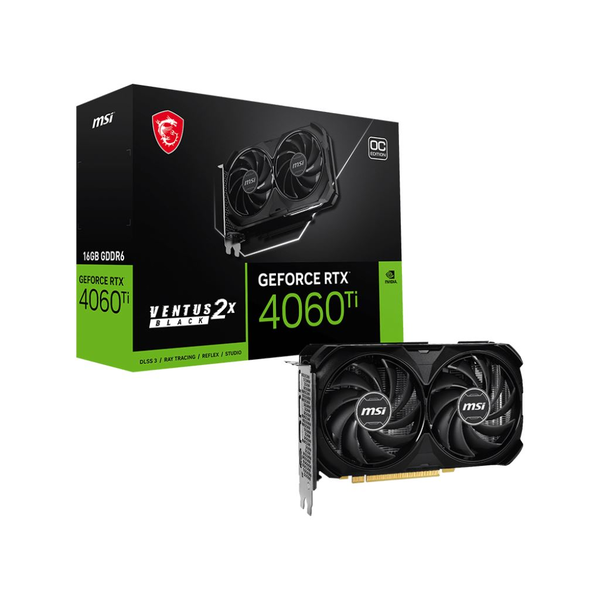MSI GEFORCE RTX 4060 TI VENTUS 2X BLACK 16G OC видео карта NVIDIA 16 GB GDDR6