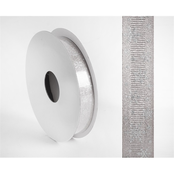 IRIS szalag hópihés ezüst 15mm/10méter (447636)