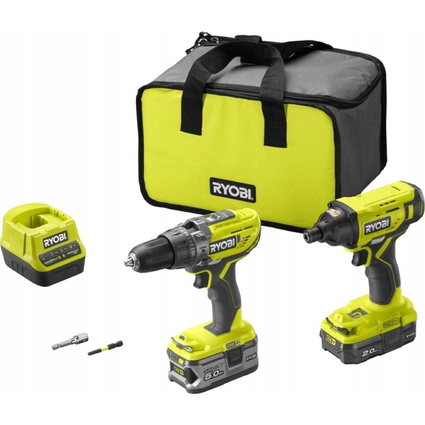 Cordless Tool Set R18pdid2-252s 18v With 1*2.0ah And 1*5.0ah Batteries One+