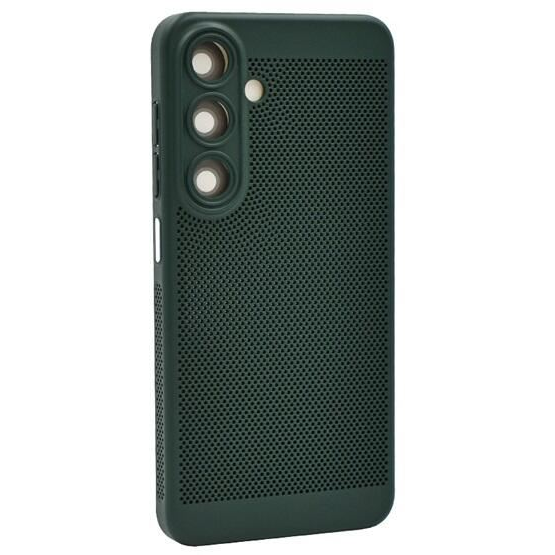 Gigapack Samsung Galaxy A25 5G (SM-A256) légáteresztő, lyukacsos műanyag tok sötétzöld (GP-151562) (GP-151562)