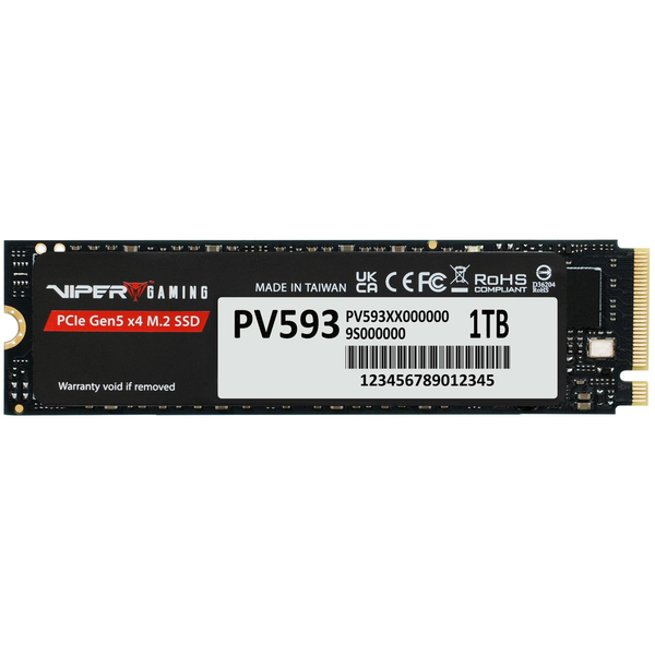 Patriot PV593P1TBM28H PV593 VIPER SSD, 1TB, M.2 2280, PCIe Gen5 x4, 14000/ 13000 MB/s (max)