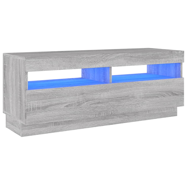 szürke sonoma TV-szekrény LED-lámpákkal 100 x 35 x 40 cm