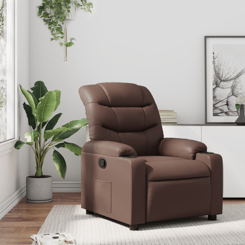 barna műbőr dönthető fotel (374135)