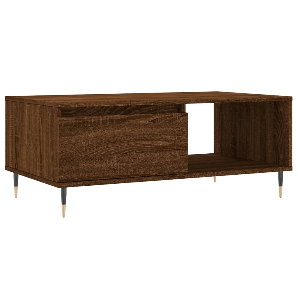 barna tölgyszínű szerelt fa dohányzóasztal 90x50x36,5 cm (830563)