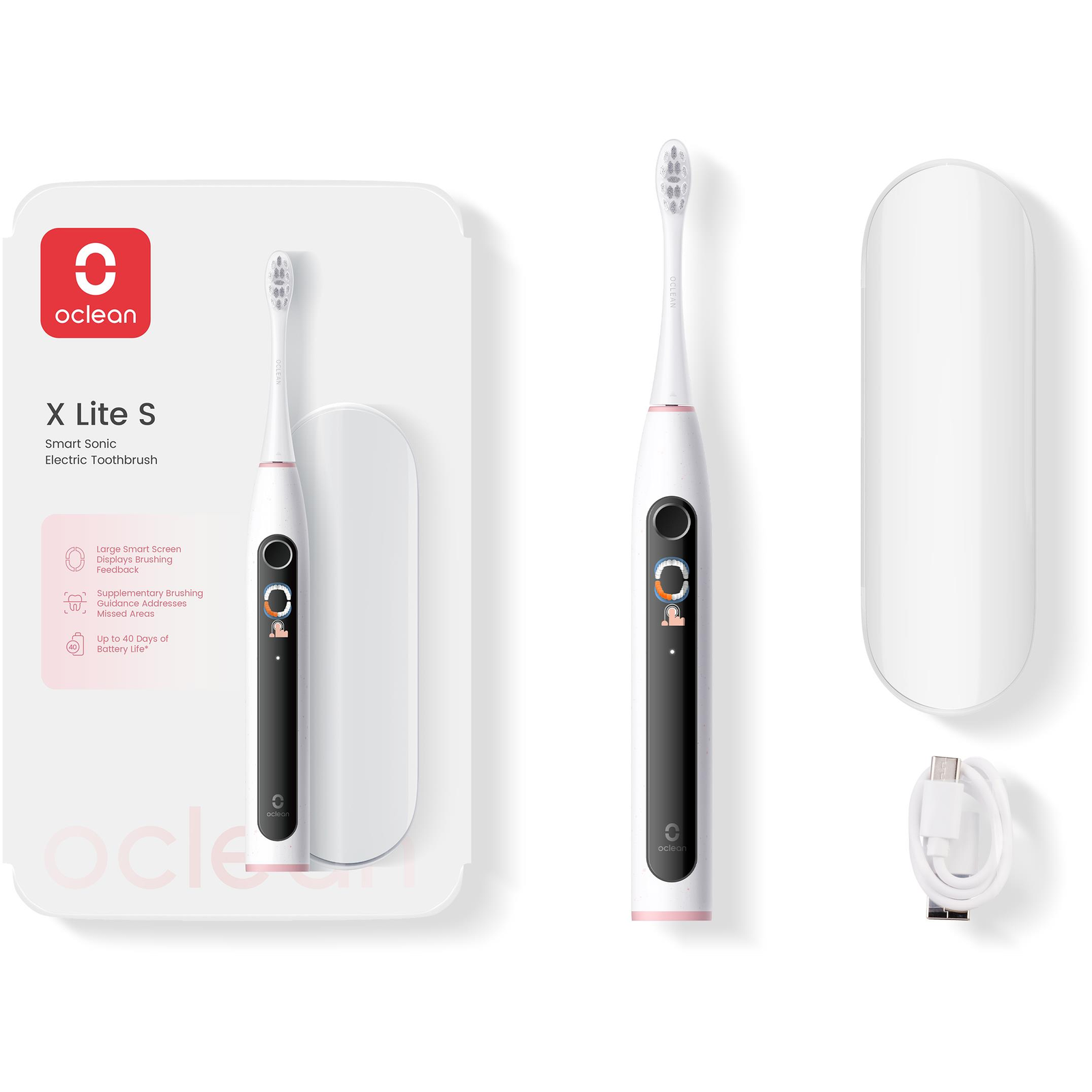 Oclean X Lite S Smart Sonic Elektromos Fogkefe Szürke (6970810556414)