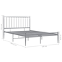 szürke fém ágykeret 120 x 200 cm