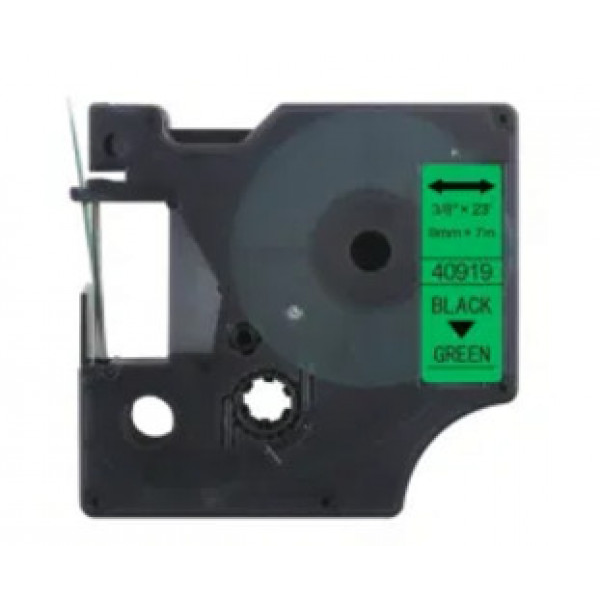 Utángyártott DYMO D1 40919 9mm x 7m zöld-fekete #S0720740 (40919FU) (40919FU)