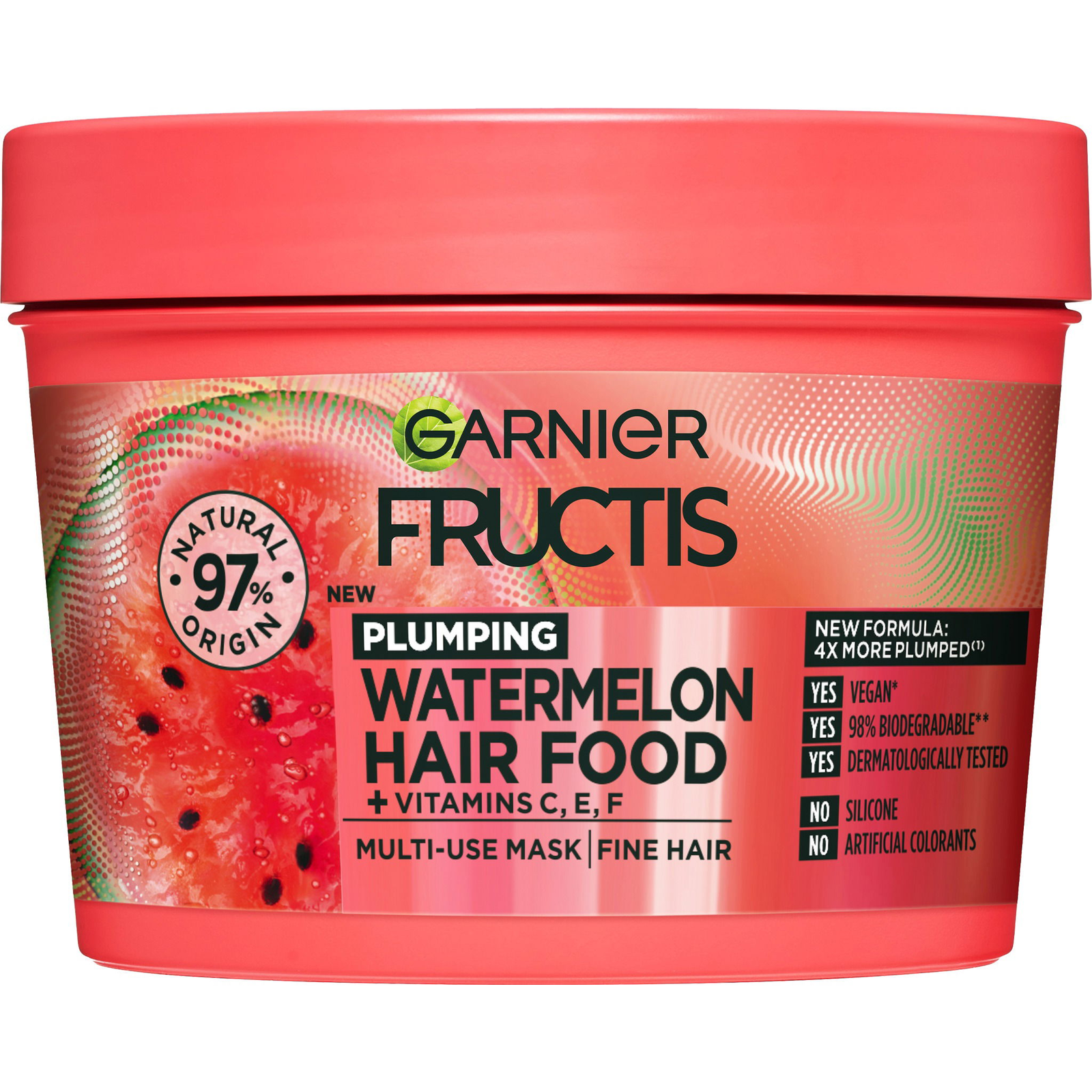 GARNIER Fructis Hair Food Watermelon 3in1 maszk 390 ml (3600542513067)