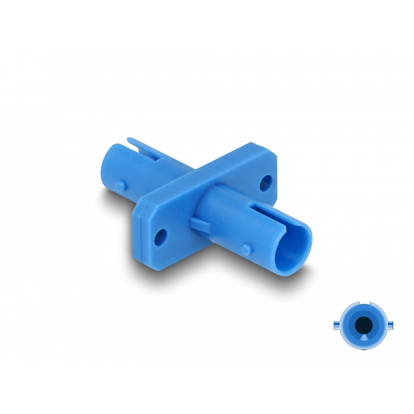 DELOCK LWL Kupplung ST Simplex Buchse zu ST Bu blau