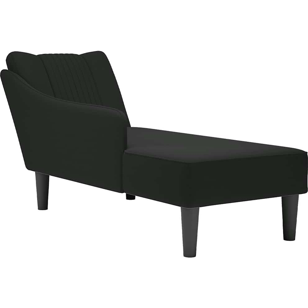 Fotel társalgó jobb karfával fekete bársony (4009797)