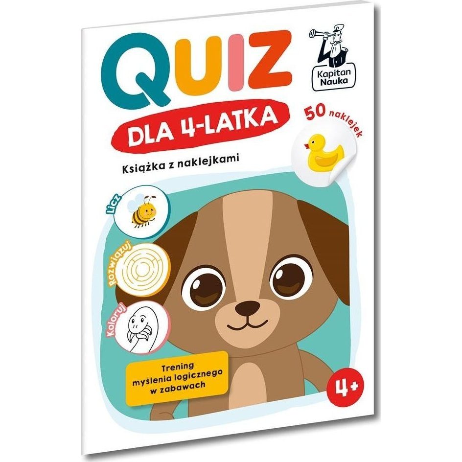 Edgard Quiz 4 éveseknek Matrica Könyv Kapitan Nauka (9788368044355)