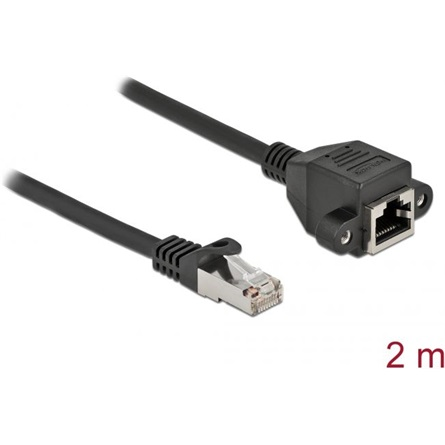 DeLOCK Network Extension Cable S/FTP RJ45 plug to RJ45 jack Cat.6A 2 m black, 3 m, Cat6a, S/FTP (S-STP), RJ-45, RJ-45, Black
