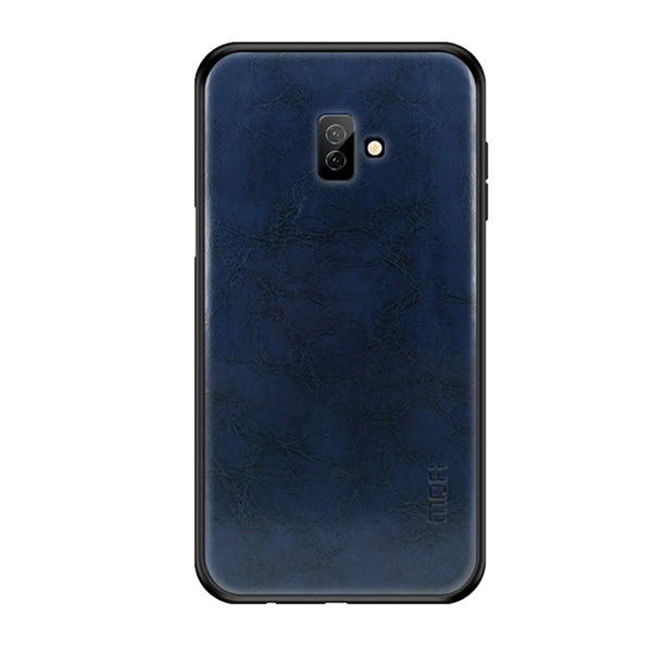 MOFI műanyag telefonvédő (szilikon keret, bőr hatású hátlap) SÖTÉTKÉK [Samsung Galaxy J6 Plus (SM-J610F)] (5996457831005)
