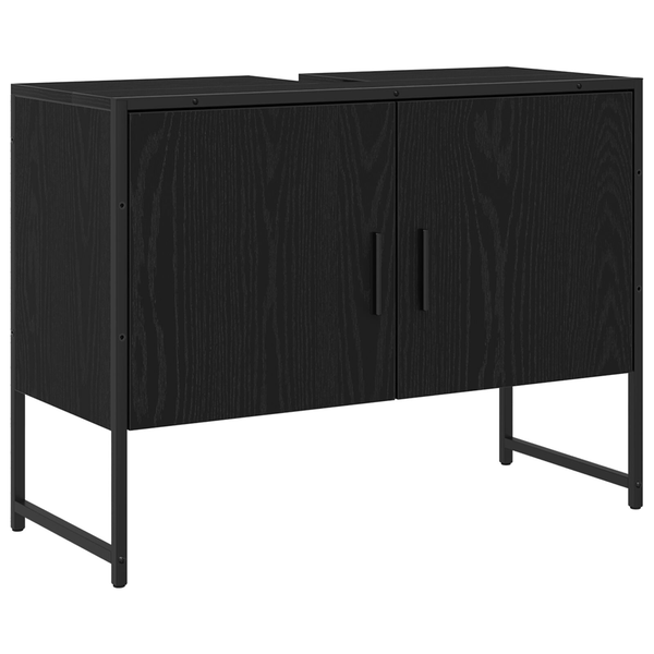 Fürdőszobai mosdószekrény Fekete tölgy 80x33x60 cm Mérnöki fa