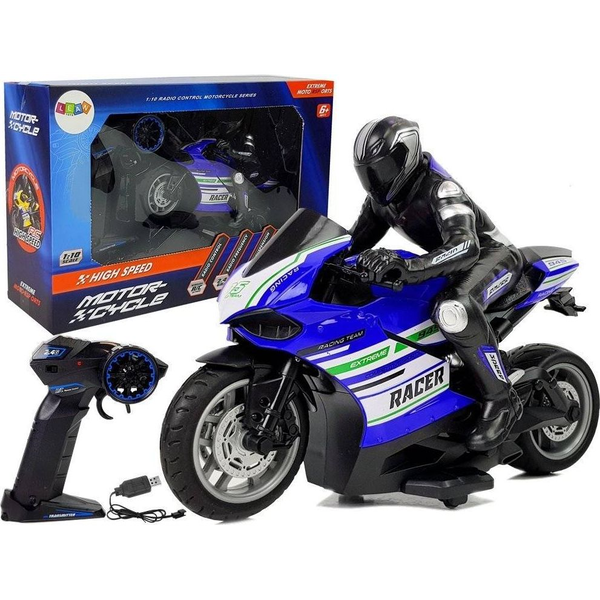 Sport Motorkerékpár Versenyzés Távirányítású 2.4G Tartomány 35 m Kék