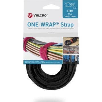  Velcro Taśma do wiązania VELCRO One Wrap 13 mm x 200 mm, 25 sztuk, czarna