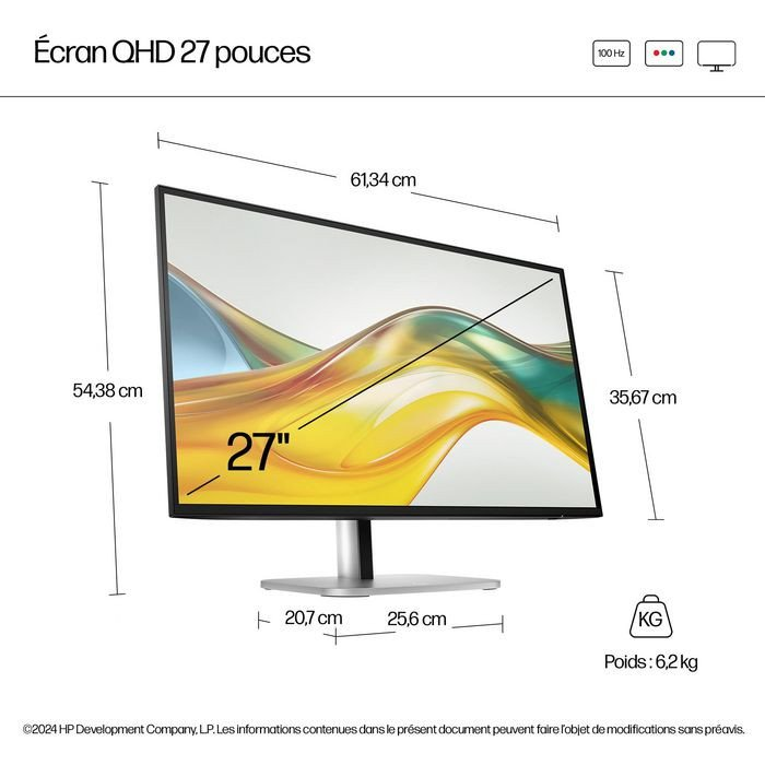HP Series 5 Pro 27 hüvelykes QHD monitor állvány nélkül (9D9S0A9)