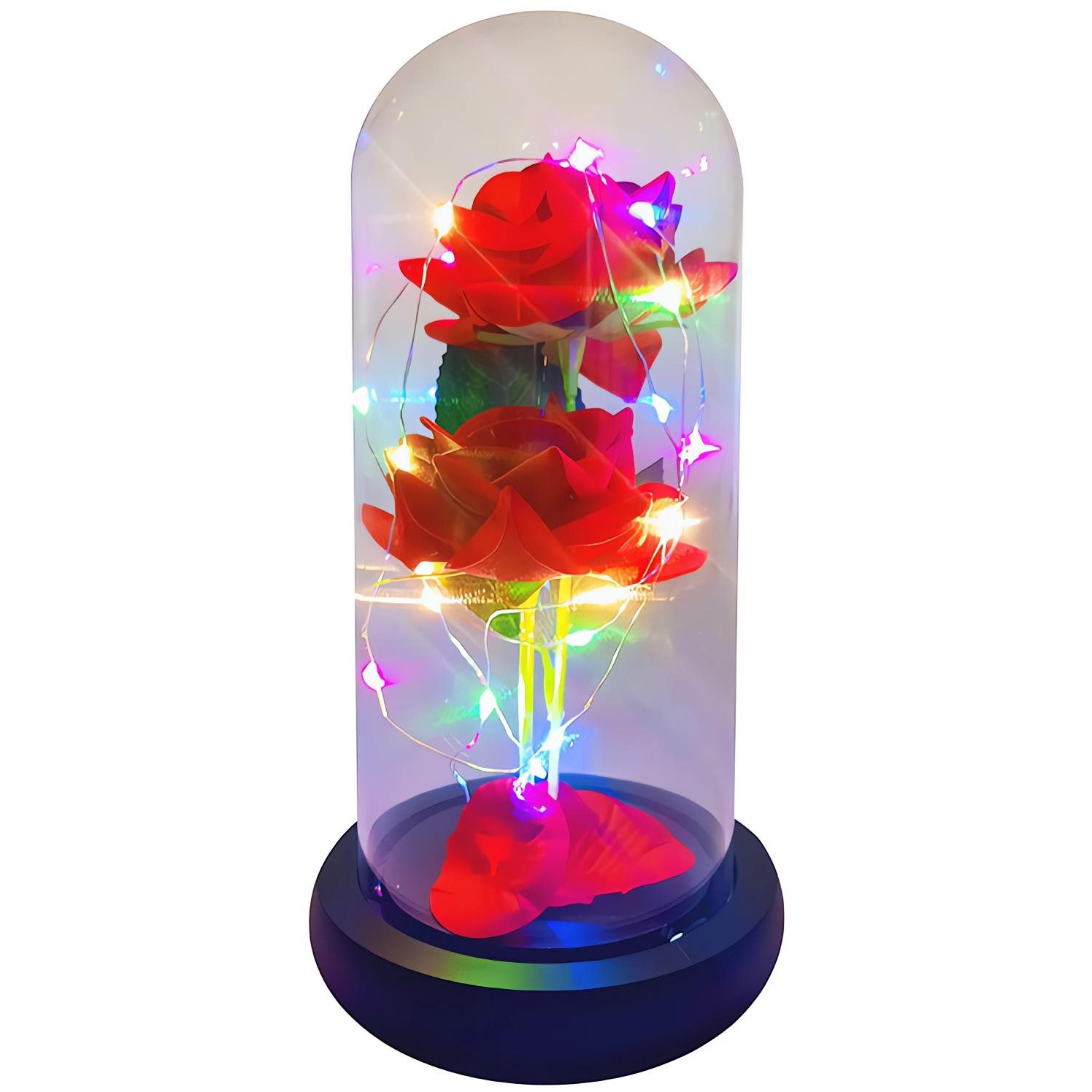 Verk LED rose in glass vase red RGB 26111 (26111)