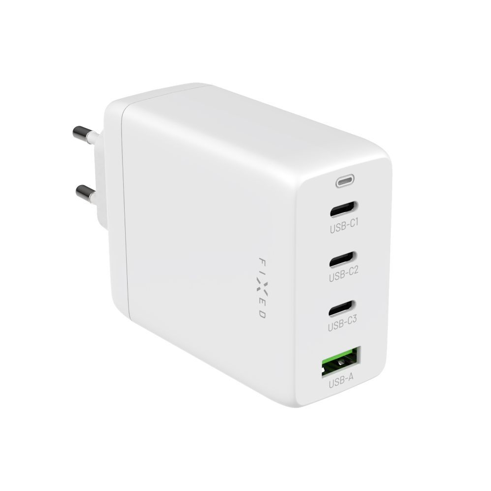 Fixed Travel 3x USB Type-C / 1x USB Type-A GaN Hálózati töltő - Fehér (100W) (FIXCG100-3CU-WH)