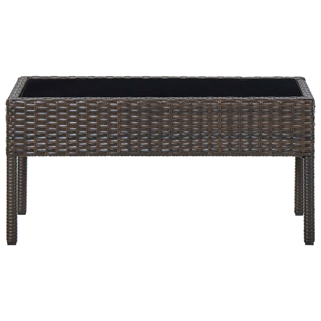 barna polyrattan kerti asztal 75 x 40 x 37 cm (45903)