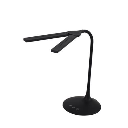 Lampara De Oficina Archivo 2000 Inalambrica Recargable 2 Cabezales Moviles Led 6w Abs Color Negro 180x340x360 Mm