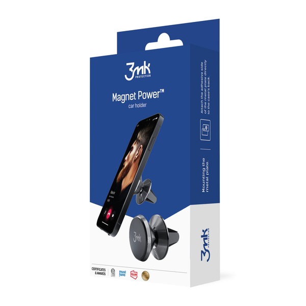 Магнитна стойка за кола, 3MK, черна