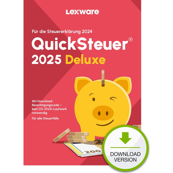Lexware QuickSteuer Deluxe 2025 Download Връщане на данъци 1 лицензия(и)